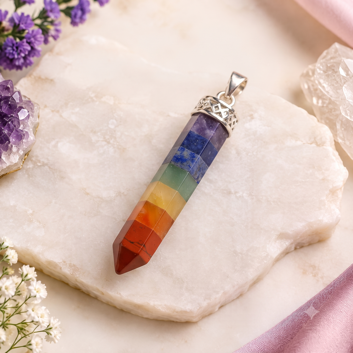 7 Chakra Pencil Pendant