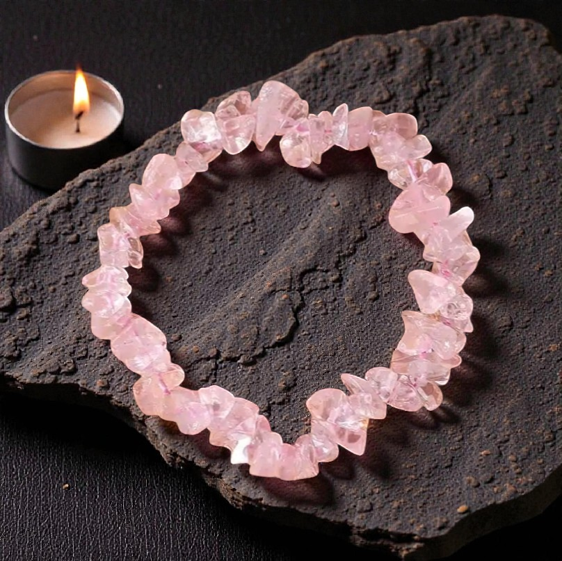 Rose Quartz Chips Bracelet