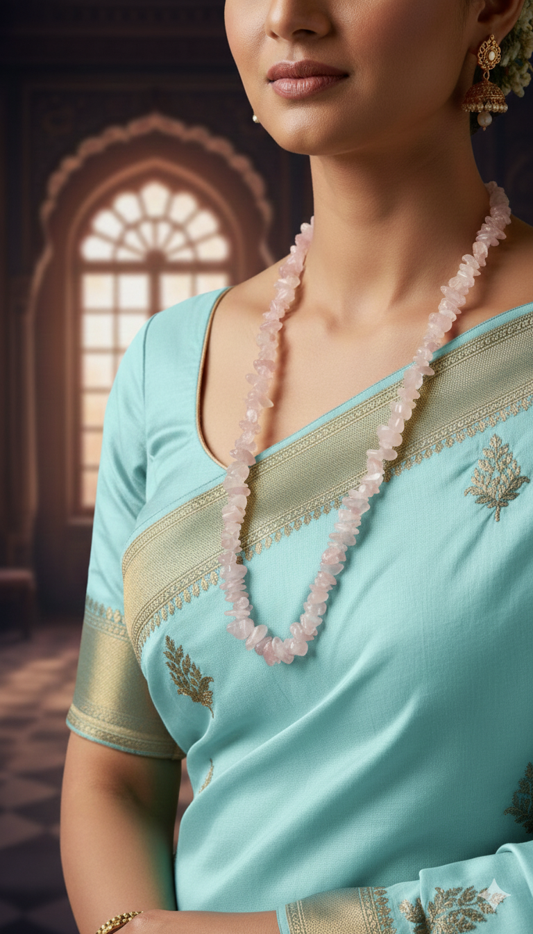 Rose Quartz Chip Mala