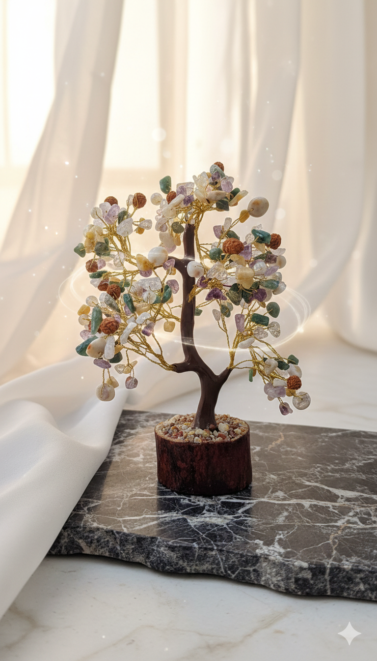Gomti Rudraksh 7 Chakra  Crystal Tree