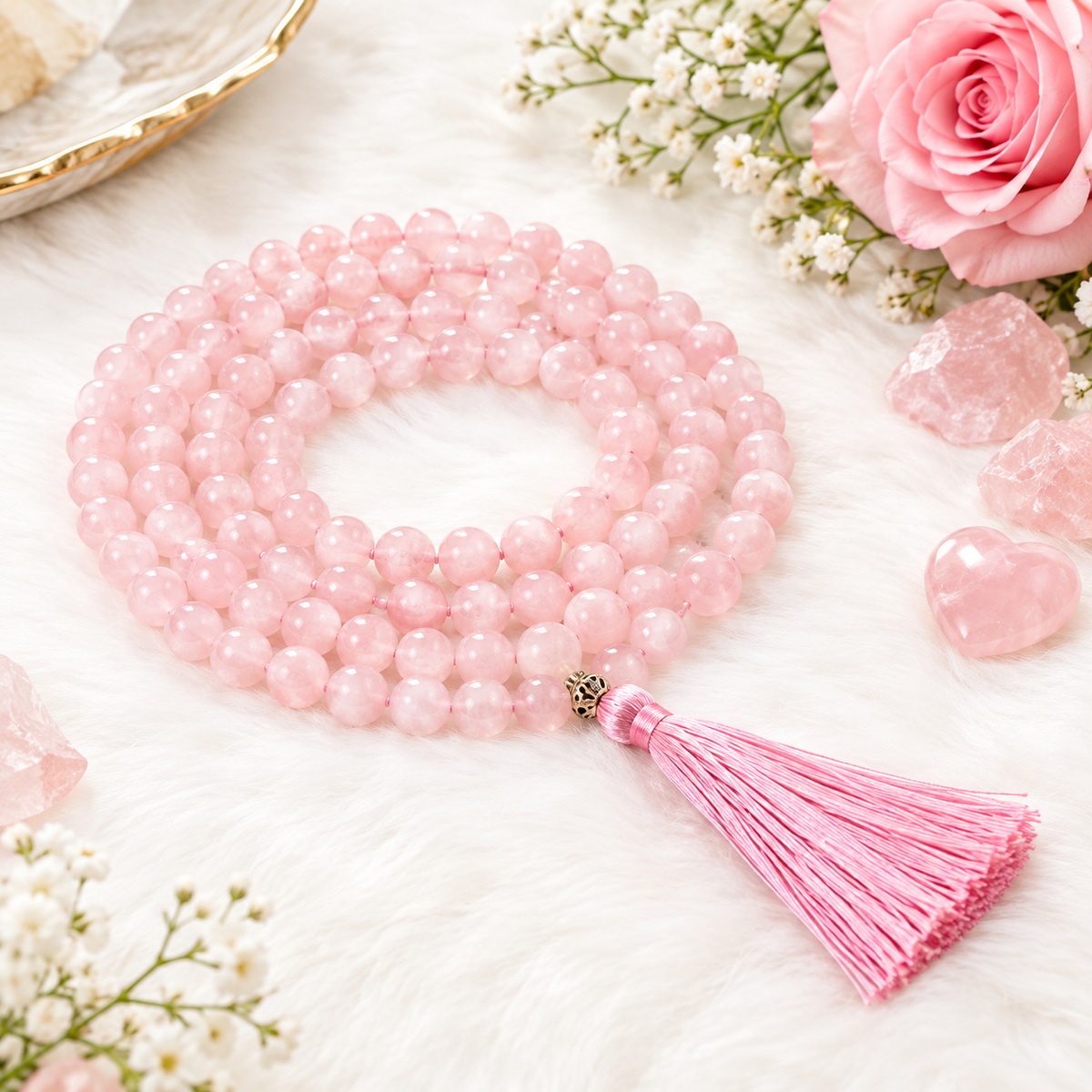 Rose Quartz Jaap Mala 8mm