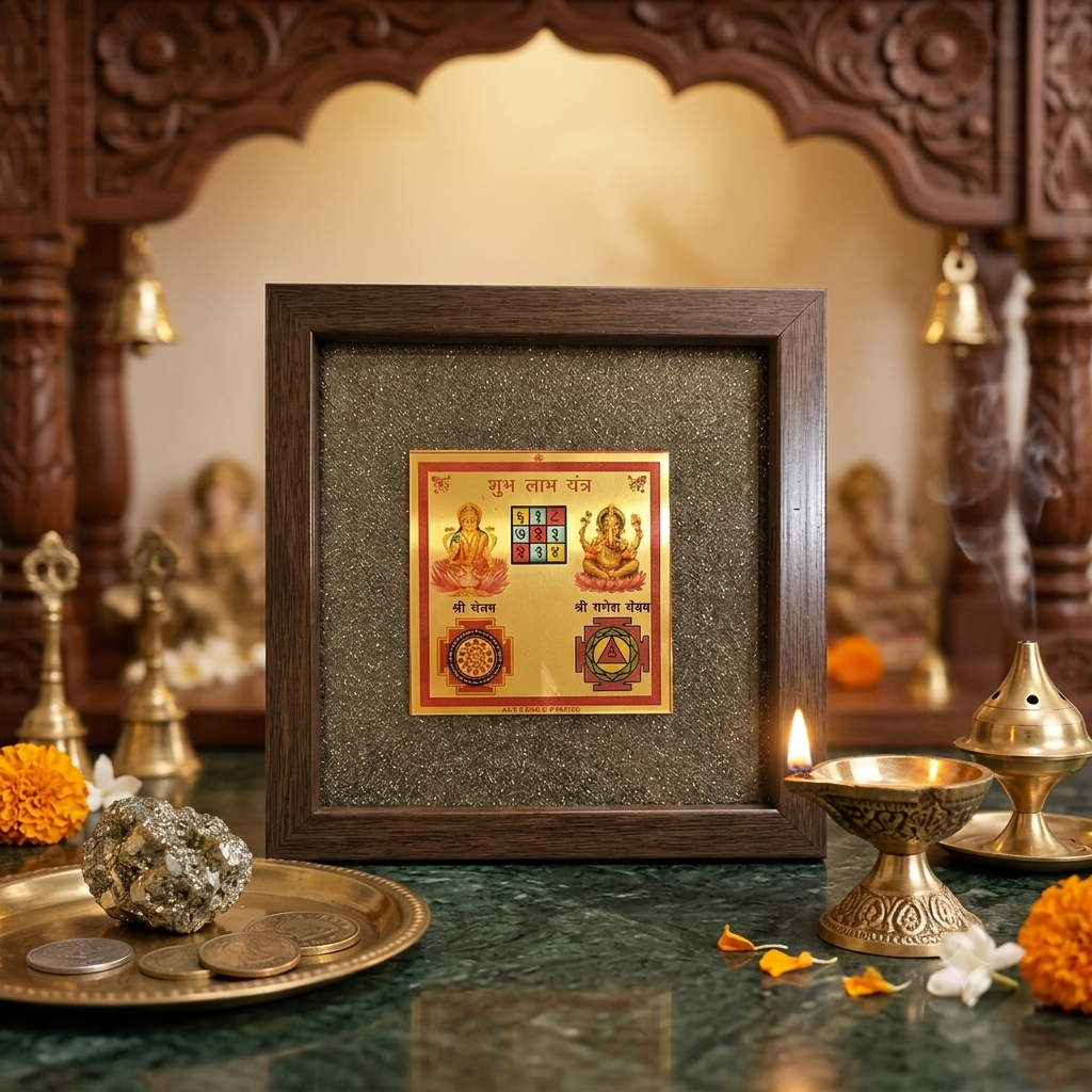 Ganesh Lakshmi Ji Pyrite Frame