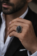 Black Tourmaline Raw Ring