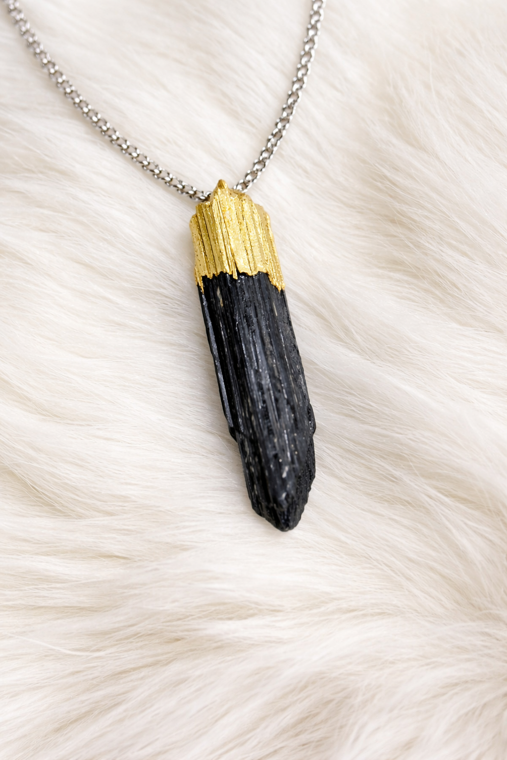 Raw Black Tourmaline Pendant