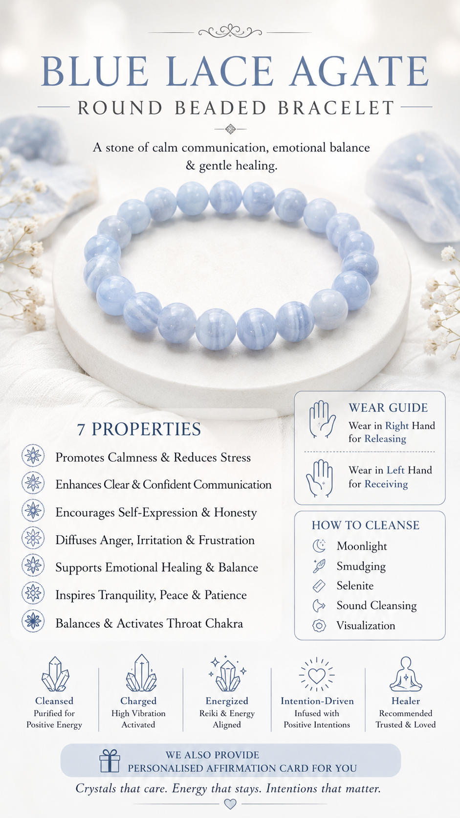 Blue Lace Agate Bracelet