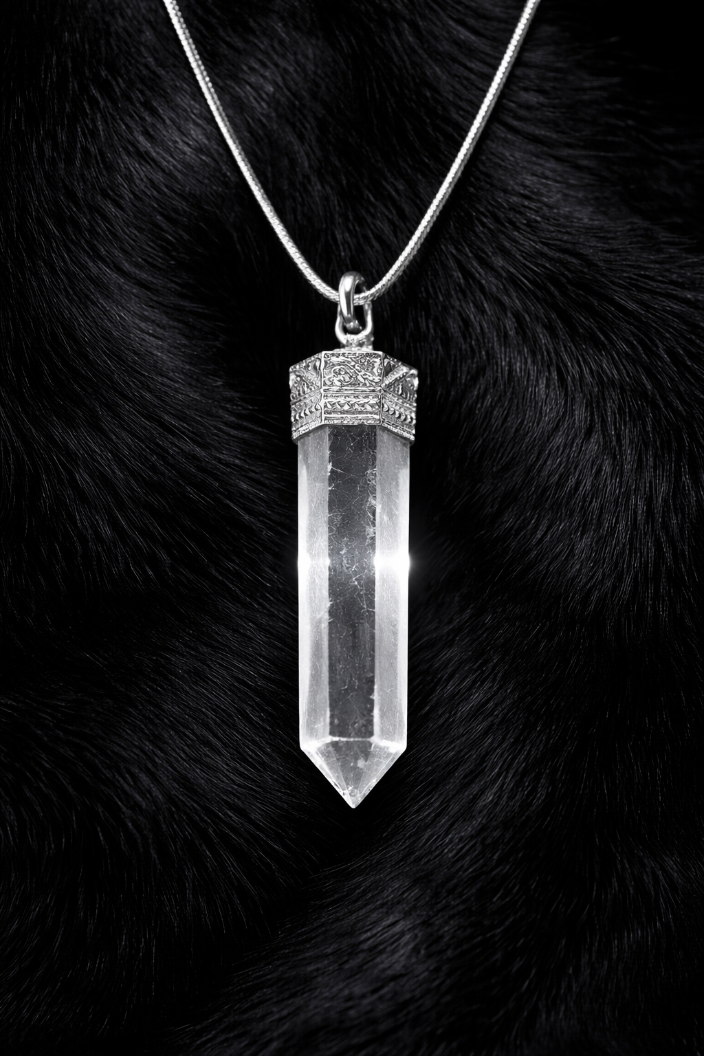 Clear Quartz Pencil Pendant