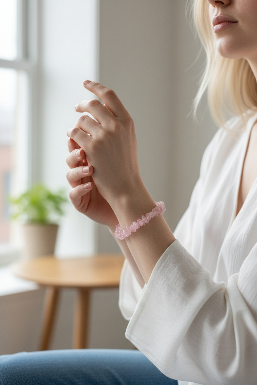 Rose Quartz Chips Bracelet